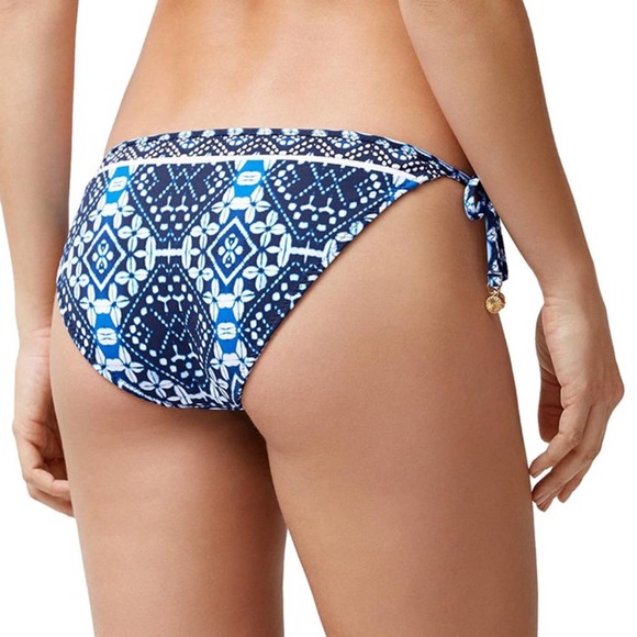 Tommy Bahama Indigo Cowrie Diamonds Reversible String Bikini Bottom in Mare Navy - Picture 2 of 7